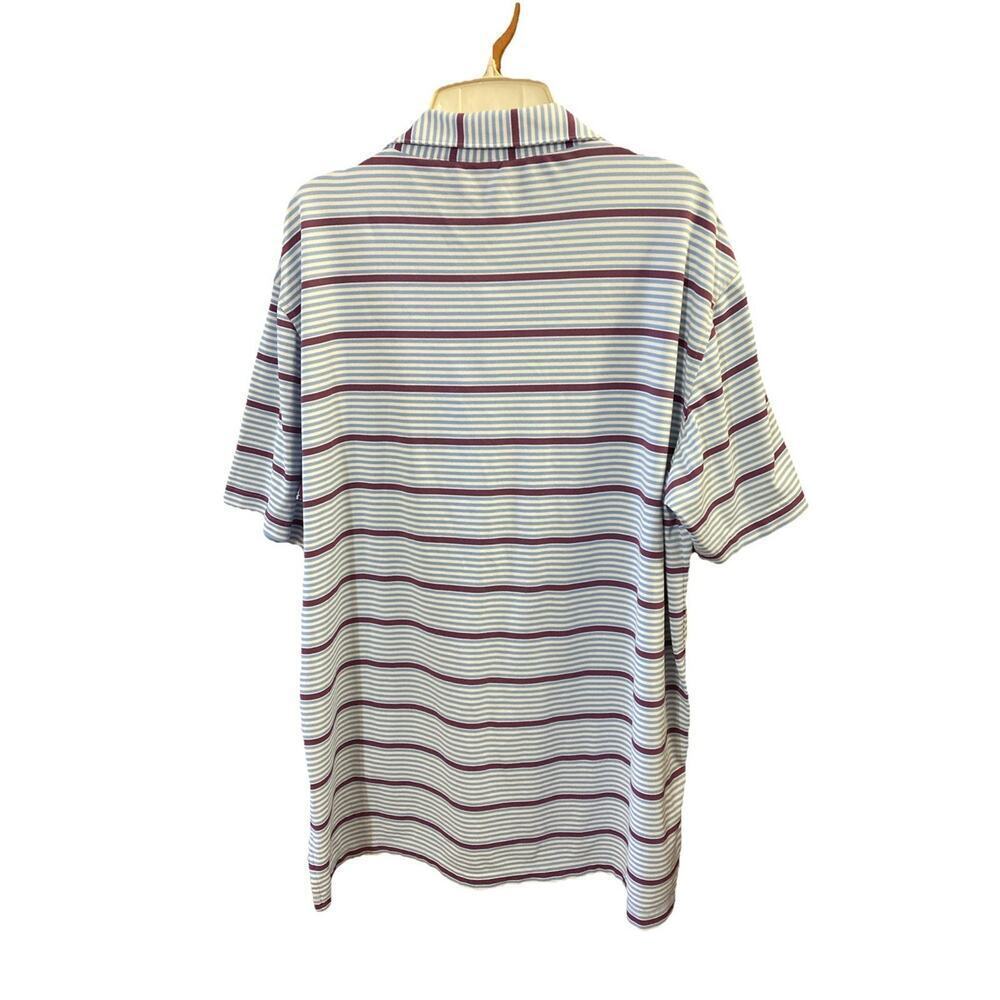 Peter Millar Mens Summer Comfort Golf Polo Shirt Sz L Striped Blue Stretch - Picture 4 of 6